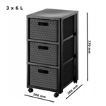 Rotho Country badkorb Rollcontainer mit 3 Schubladen Schubladenturm Anthrazit