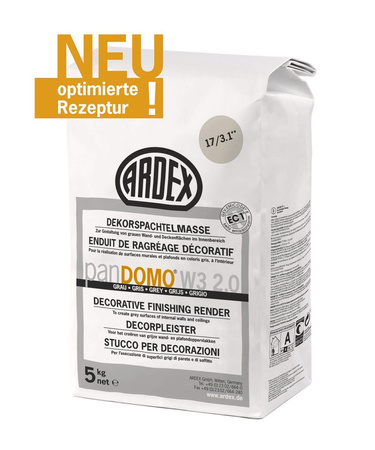 ARDEX PANDOMO W3 2.0 Dekorspachtelmasse Grau Gestaltung Wand Deckenflächen 5 KG