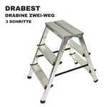 Leiter Alu beidseitig 3 Schritte Doppelleiter Trittleiter Aluleiter Stehleiter