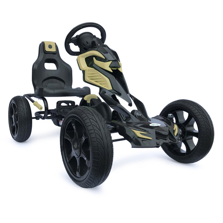 Tret-Gokart Scout sandfarben – für Kinder 5–12 J., EVA-Räder, Bremse