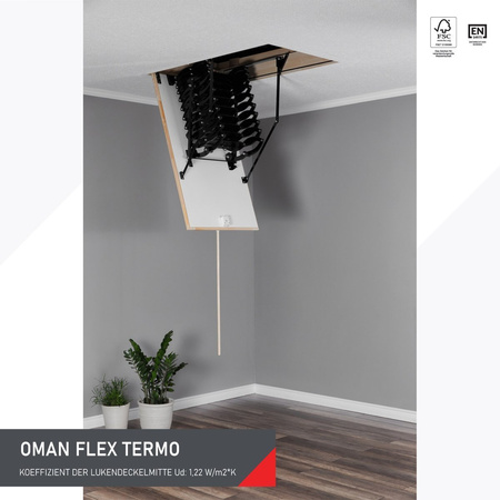 OUTLET OMAN FLEX TERMO Bodentreppe mit einer Dichtung Scherenleiter 70 x 60