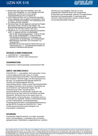 outlet UZIN KR 516 2-K Kleben von Winkelschienen, Nagelleisten 2 x 300 ml