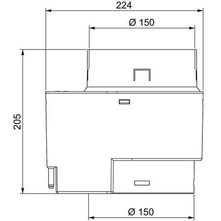 BANDLOO Lüftungsset DN150 – Ruroflex KLIK + Kondensatabscheider 150 mm Graphit