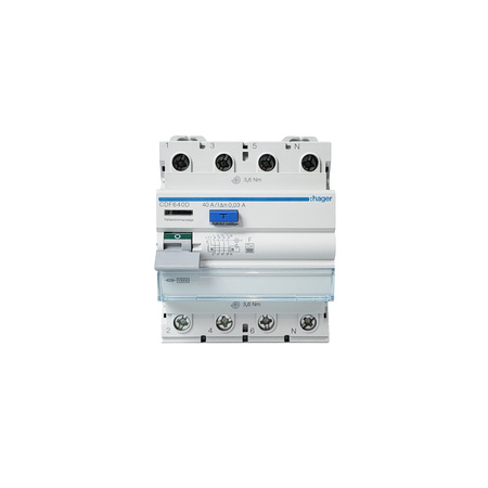 Hager CDF640D RCCB Fehlerstromschutzschalter 3P+N 40A 30mA 10kA Typ F