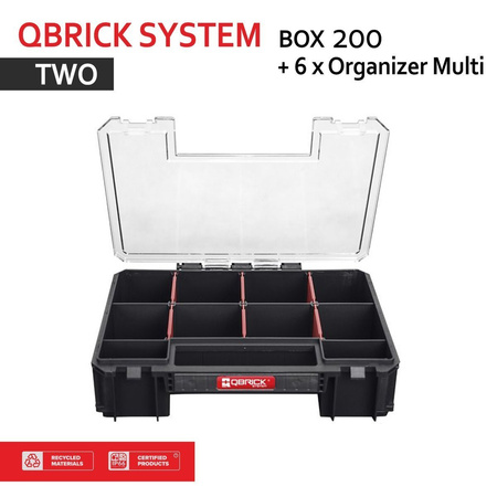 Werkzeugkoffer SET Qbrick System TWO Box 200 + 6 x Organizer Multi Werkzeugkiste