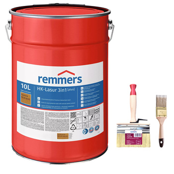 Remmers HK-Lasur Plus 3in1 Pinie/Lärche 10 L + Pinsel Komplettset zum Streichen