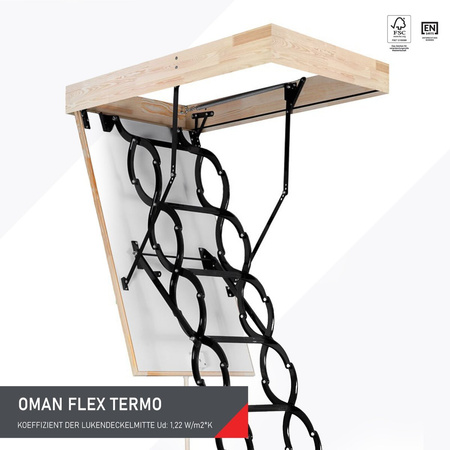 OUTLET OMAN FLEX TERMO Bodentreppe mit einer Dichtung Scherenleiter 70 x 60
