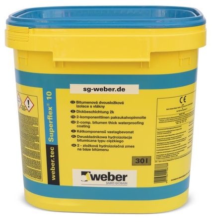 WEBER.TEC SUPERFLEX 10 Bitumen Dickbeschichtung 30 L