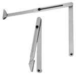 GEZE Set SILBER – Türschließer mit Gestänge und Montageplatte TS 2000 V BC Silber für einflügelige Türen mit einer Flügelbreite bis 1250 mm, mit Bolzen