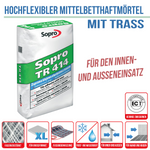 Outlet SOPRO TR 414 MittelBettmörtel Trasshaltig Flex Fliesen 5-20 mm 25 KG
