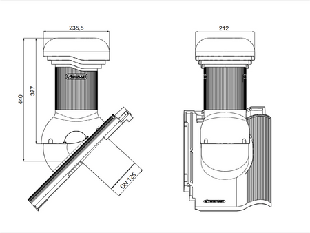 Entlüfterkamin TILE PRO DN 125 Braas Frankfurter Benders Mecklenburger ProDach