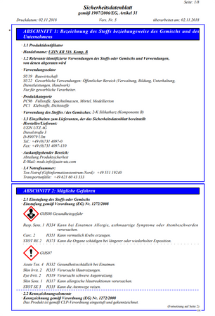 outlet UZIN KR 516 2-K Kleben von Winkelschienen, Nagelleisten 2 x 300 ml
