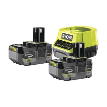 Ryobi Set 2× 4.0Ah 18V ONE+ Akkus mit 2A Schnellladegerät für alle Geräte