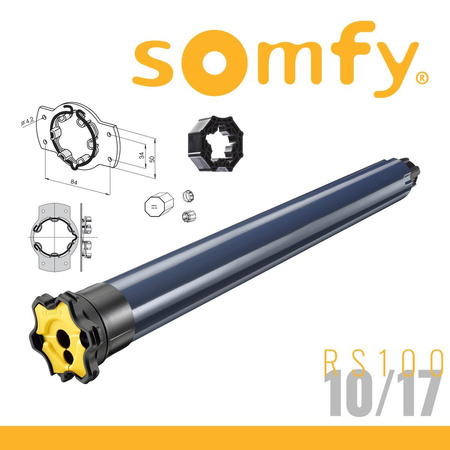 Somfy RS100 iO 10/17 VVF 3m Funk Rollladenmotor Antrieb + Adapter LT 50 SW 60 ED