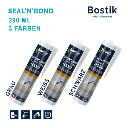 BOSTIK Seal'N'Bond Montagekleber Klebstoff Dichtmasse Kartusche 290 ML grau