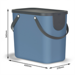 Rotho Albula Mülltrennungssystem 3 x 25l Küche Kunststoff 40,0 x 23,5 x 34,0 cm