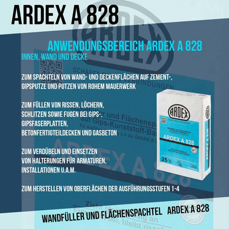OUTLET ARDEX A 828  Wandspachtel Wand-Füller Spachtelmasse 25 KG 