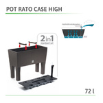 Topf mit Beinen RATO CASE HIGH DRTC800H Anthrazit Bewässerungsanlage 4Farben 30L