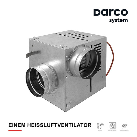 DARCO Einem Heissluftventilator Luftzufuhrgerät Warmluftverteilung AN1 125mm NEU
