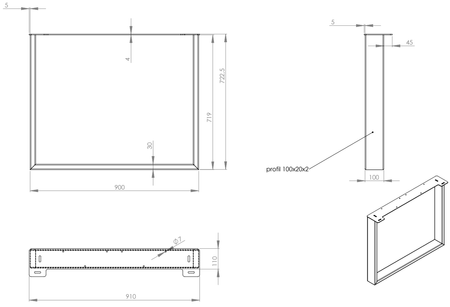 Tischgestell Tischuntergestell Tischkufen Tischbein Edelstahl  900x720 Tischfuss