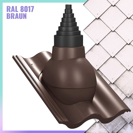 Antenadurchführung PA56 P1804 Braas Harzer, Nelskamp Sigma RAL 8017 Braun