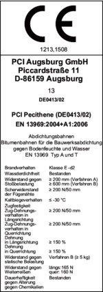 PCI Pecithene® Bitumen-Kaltselbstklebebahn 15 m x 1 m