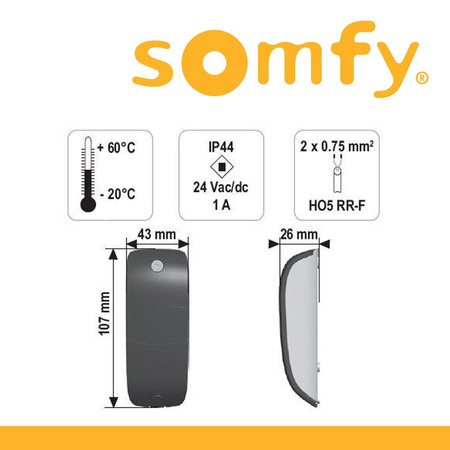 OUTLET 2x Somfy Raumthermostat io – Funk-Raumtemperaturregler mit Display