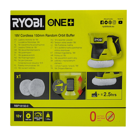Ryobi RBP18150-0 Akku-Poliermaschine 18 V ONE+ Ø150 mm (ohne Akku)