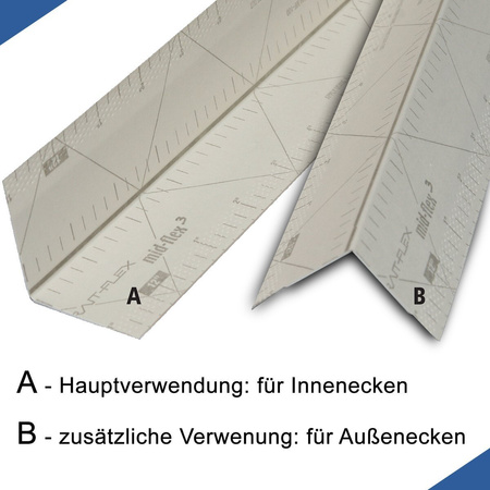 STRAIT-FLEX MID-FLEX MF300 Eckschutzschiene 77mm x 15m für Innenecken/Außenecken