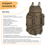 WISPORT RUCKSACK REINDEER 75 RAL-7013 FAS PLUS Ergonomic, MOLLE, 2300 g, 75 L