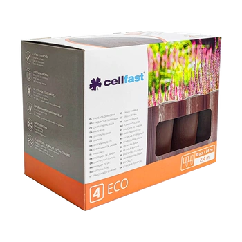 Cellfast Gartenpalisade 4 ECO Rasenkante Garten Natürlicher Look Braun 7,2 m