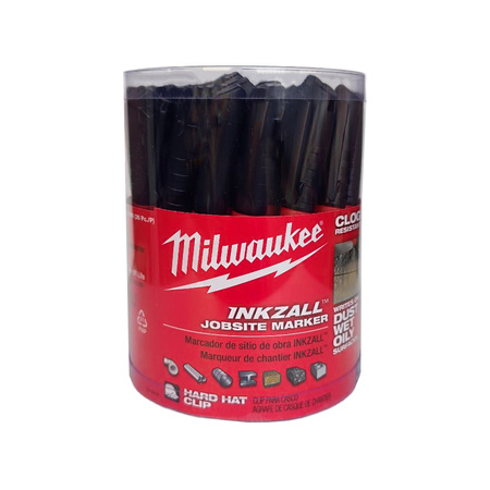 Milwaukee INKZALL™ Permanentmarker – 36 schwarze Marker 1 mm