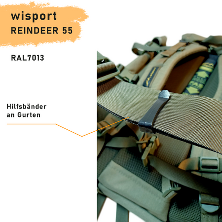 WISPORT RUCKSACK REINDEER 55 RAL - 7013  FAS PLUS Ergonomic, MOLLE, 2050 g, 55 L