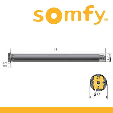 Somfy Oximo 50 io 10/17 Funk-Rohrmotor Antrieb Rollladenmotor Rollladen Laufwerk  Mitnehmer SW 50 Art. 9705344