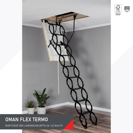 OUTLET OMAN FLEX TERMO Bodentreppe mit einer Dichtung Scherenleiter 70 x 60