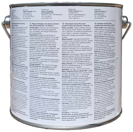 CAPAROL Capacryl PU Satin PU-Acryllack Seidenmatt 2,4L Weiß