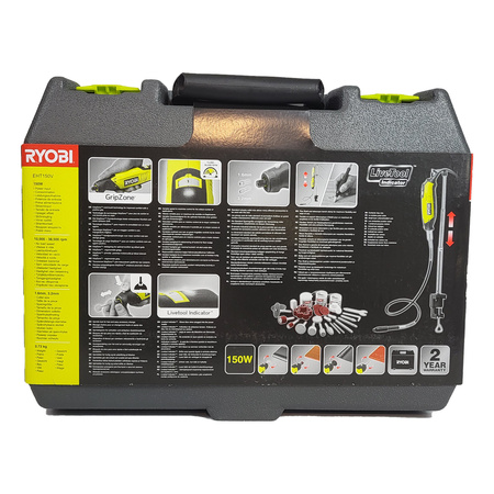 Ryobi EHT150V Geradschleifer 150 W mit 115-teiligem Zubehörset