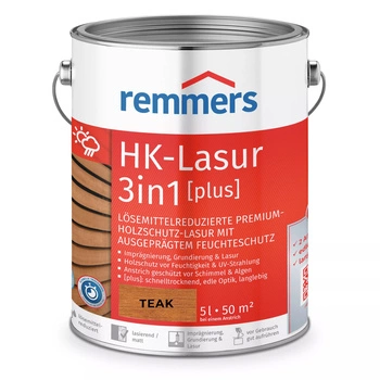 REMMERS HK-LASUR 3in1 PLUS Holzschutzlasur außen 5 L – Teak