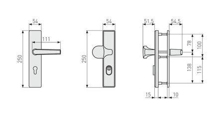 ABUS Wohnungstürschutzbeschlag mit quadratischem Zylinderschutz KLZS714 F3 08426