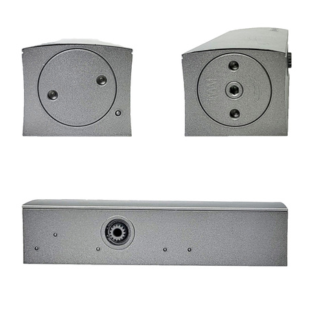 GEZE Set SILBER – Türschließer mit Gestänge und Montageplatte TS 2000 V BC Silber für einflügelige Türen mit einer Flügelbreite bis 1250 mm, mit Bolzen
