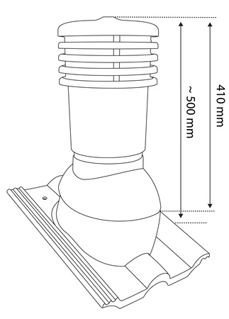 Bandloo VENTOS X – PLUS R Braun 150 mm – Dachentlüfter für Betonziege