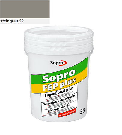 SOPRO FUGENEPOXI PLUS FEP Epoxi Epoxidharz Fugenmörtel 5 KG Steingrau