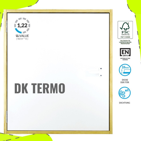 KNIESTOCKTÜRE DK TERMO Alle Größen HOLZ Weiß Stanard Drempeltür mit Wärmedämmung