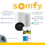 Somfy Außenkamera inkl. Sirene weiß Outdoor Camera bei Nacht gestochen scharf 