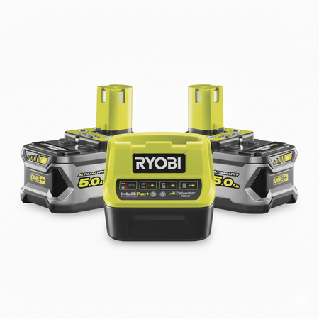 Ryobi RC18120-250 Ladegerät 2,0 A + 2× 5,0 Ah Akku ONE+ 18 V