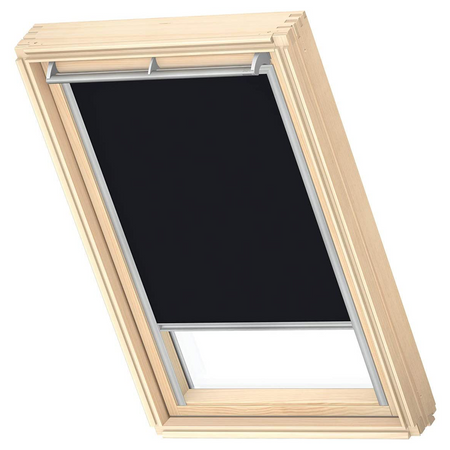 VELUX DKL M08 3009S Verdunkelungsrollo 78x140 Silberne Seitenschienen Schwarz