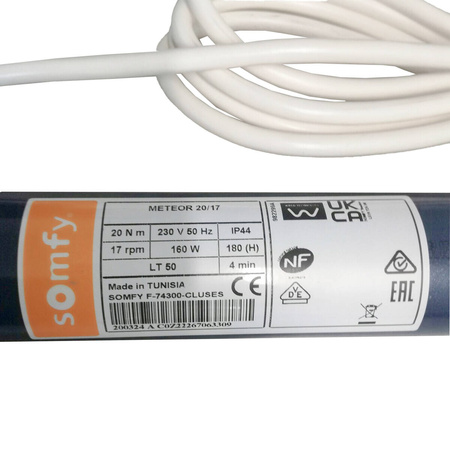 SOMFY LT 50 Meteor 20/17 für kleine Garagenrolltore und Markisen weiß 2,5m