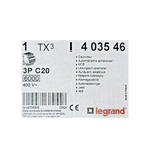 Legrand Überstromschutzschalter S 303 3P C 20A 6000A TX3 Dreipolig 400 V 