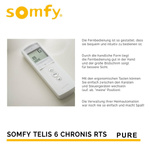 Outlet Somfy TELIS 6 CHRONIS 1805215 Pure 6-Kanal-Handsender mit Uhr LCD-Anzeige