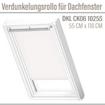 VELUX DKL CK06 1025S Weiß Verdunkelungsrollo für Dachfenster 55x118 cm